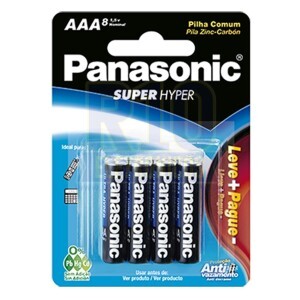 PILHA AAA C/8 PANASONIC SUPER HYPER R03UAL/L8P6