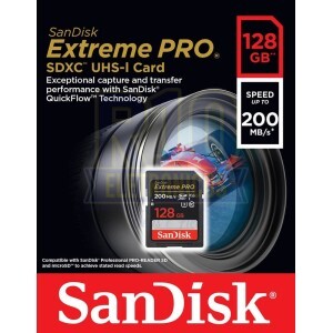 MEMÓRIA SDXC 128GB C10 EXTREME PRO 200MB/S SANDISK U3 4K
