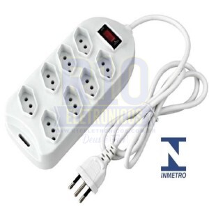 FILTRO DE LINHA 8 TOMADAS KAPBOM SL7508 3M COM INMETRO