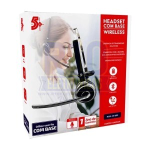 FONE HEADSET 5+ SEM FIO BLUETOOTH HS-202 COM BASE