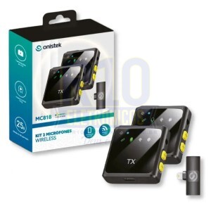 MICROFONE LAPELA SEM FIO ONISTEK MC818 LIGHTNING DUPLO